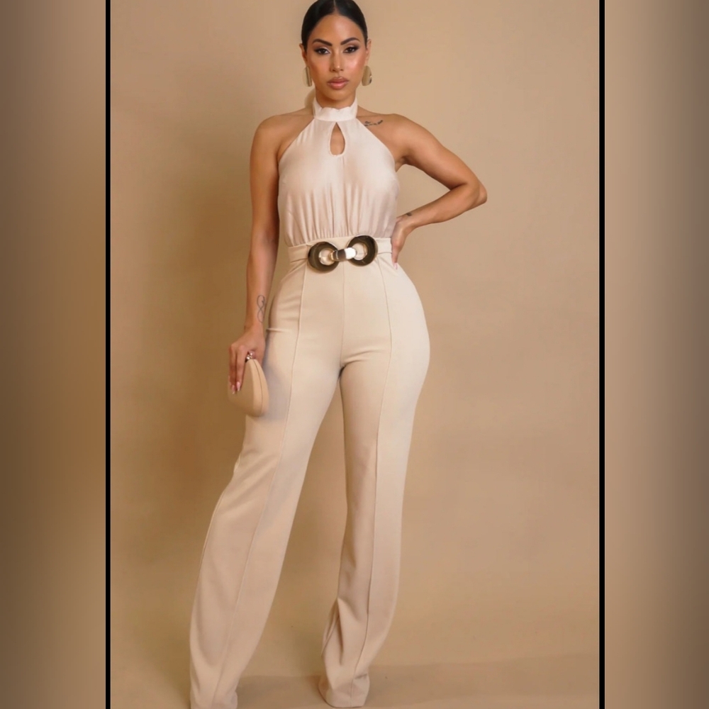 Elegant Nude Color Jumpsuit